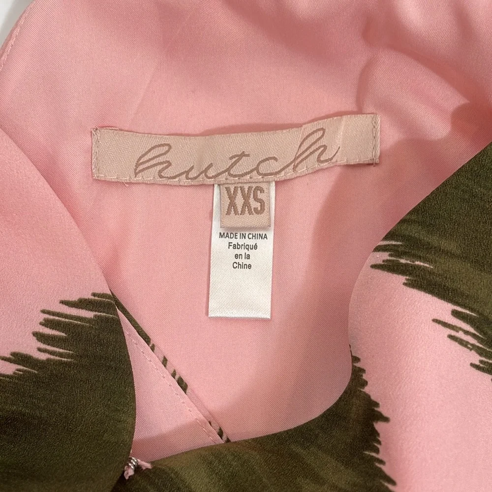 Anthropologie HUTCH Leah Pink and Green Printed Wrap Maxi Dress XXS EUC - Picture 10 of 14